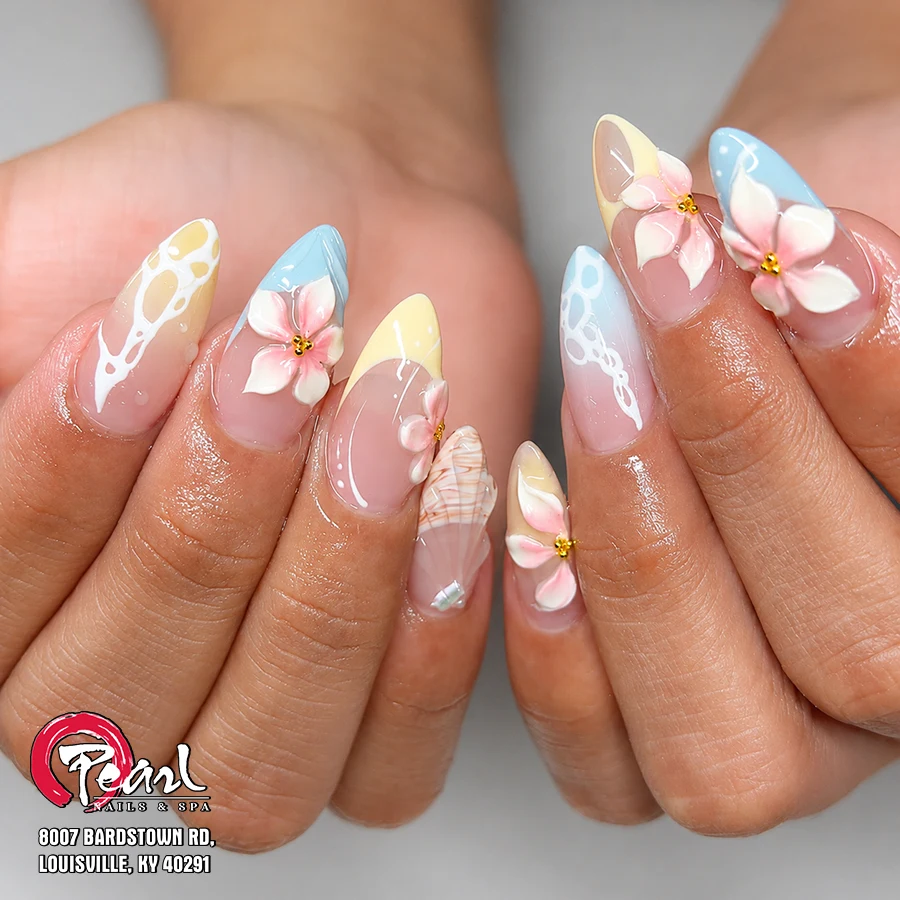 Pastel floral nail art — from Pearl’s original gallery